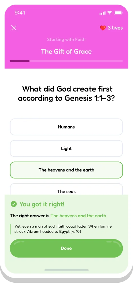 Lesson progress screen